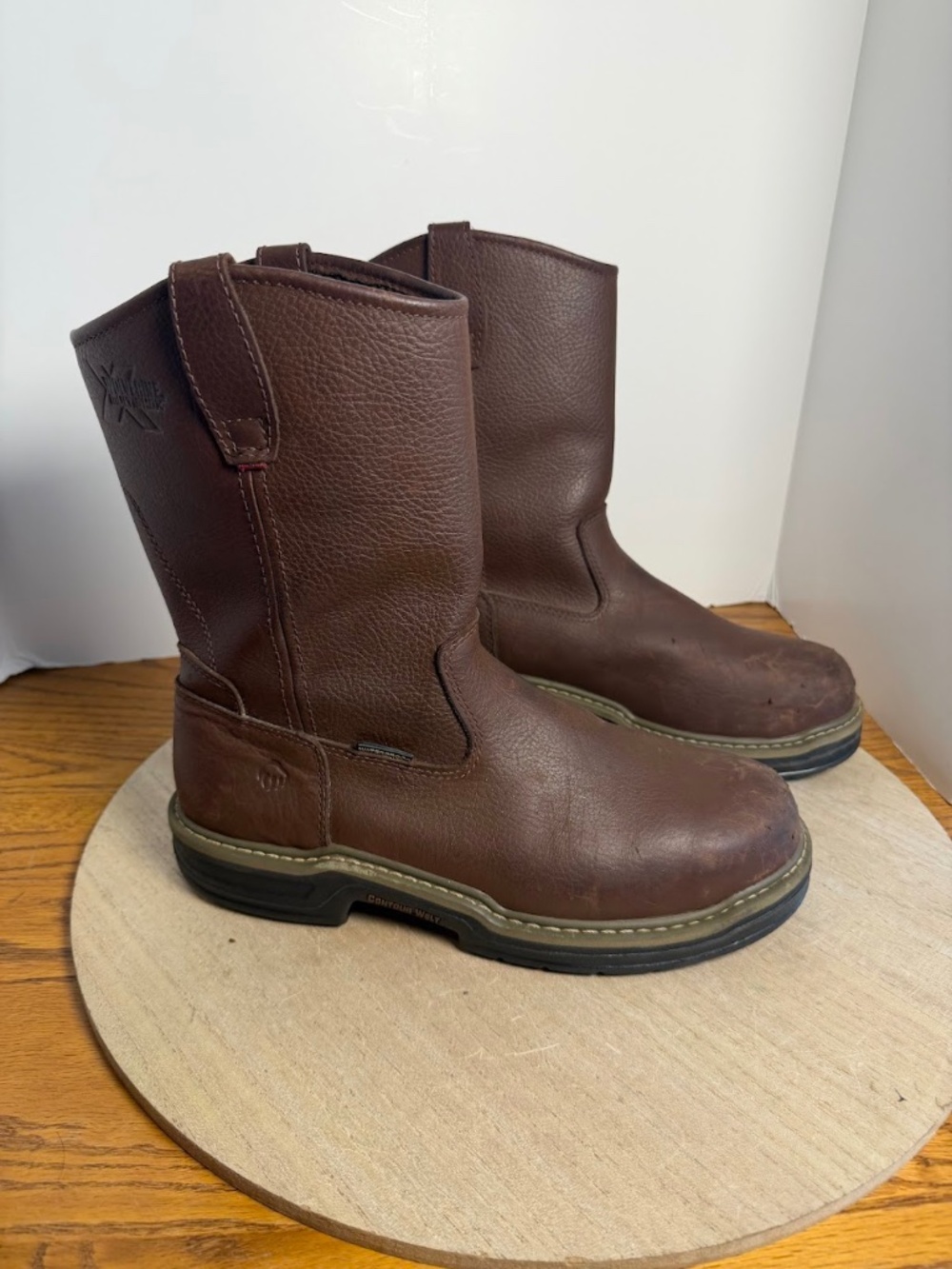 Wolverine Multishox Steel Toe Pull On Work Boots Mens 9.5M Brown EH W04826